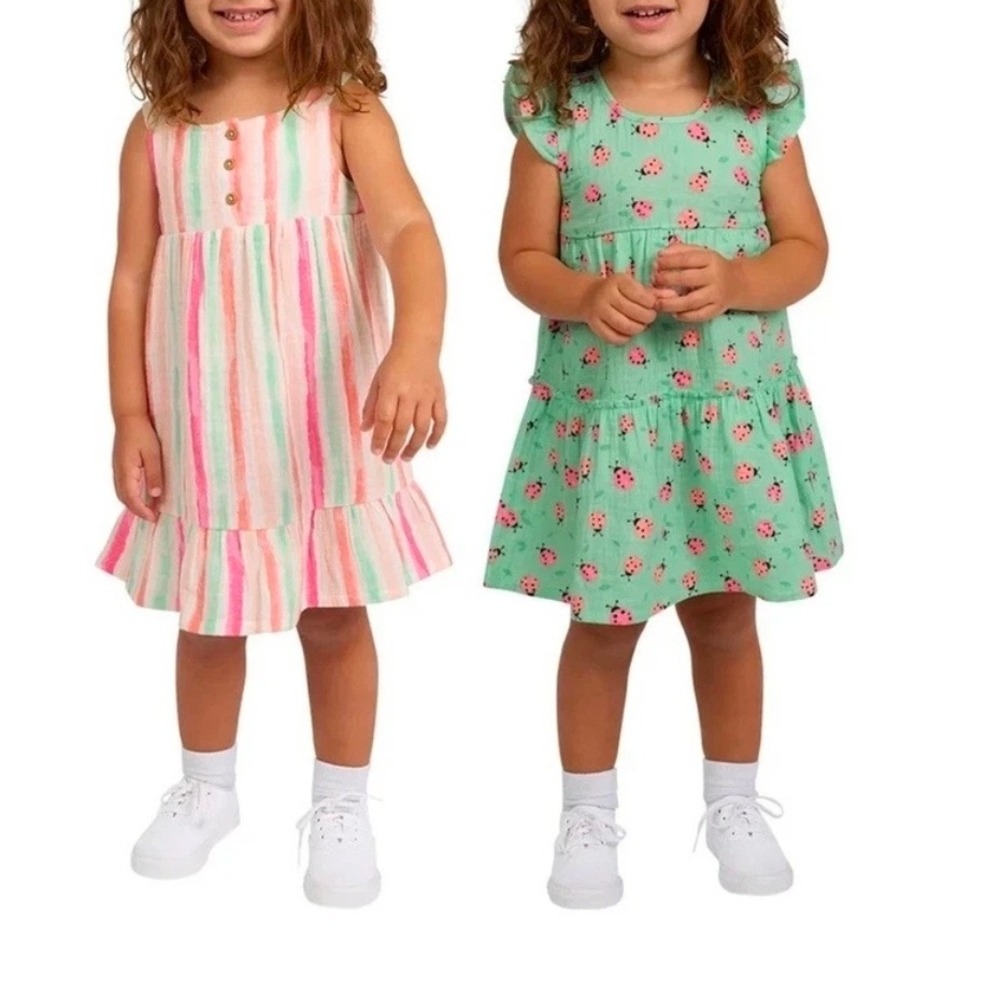 Koala Baby 2-Pack Cotton Gauze Dress Diaper Cover Set Ladybug Stripe 6M‎ NWT